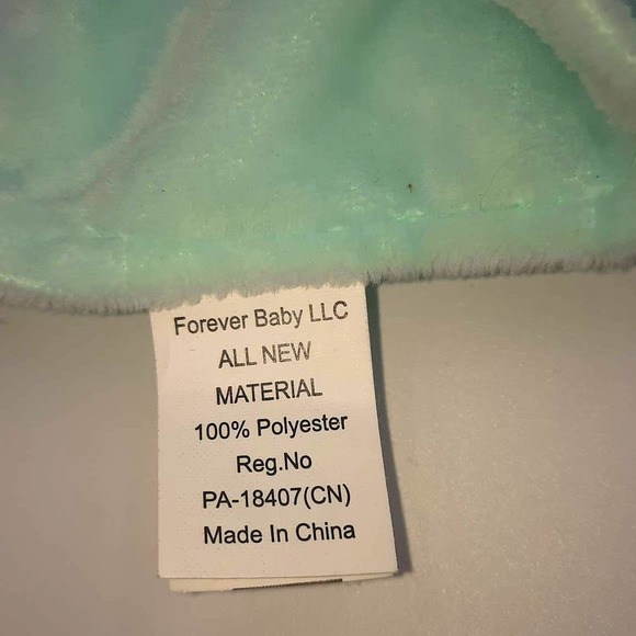 New Forever baby, security blanket, lovey, Teether Blue Elephant Stuffed Animal - Picture 7 of 7